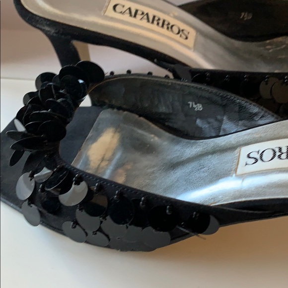 Caparros evening shoe/black sequins/kitten heels - Picture 7 of 12